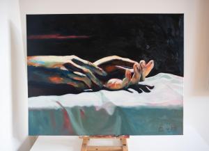 Tederheid / TendernessOil and acrylic paint on canvas, 202470 x 90 cm