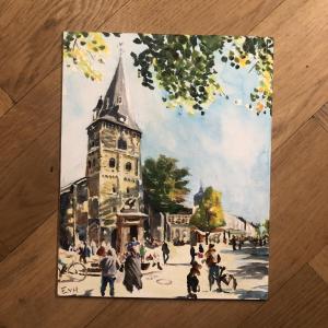 [sold]Enschede, Oude Markt, 2022Oil paint (water base)